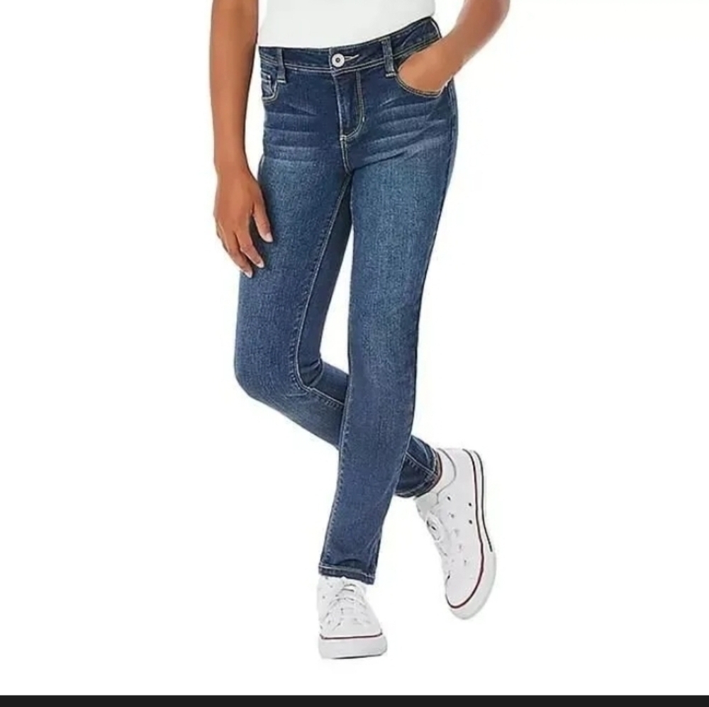 Member's Mark Girls Skinny Fit Jeans Size L 10/12 Dark Kylie Wash